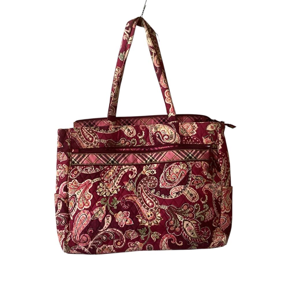 Vera Bradley Large Carry-on Tote Overnight Bag Purse Paisley Cranberry